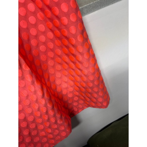 J.CREW "The Pencil Skirt" 0 Neon Coral Polka Dot Retro Chic Workwear - Picture 3 of 8